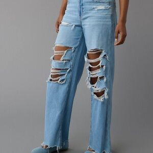 American Eagle • Dreamy Drape Stretch Super High-Waisted Baggy Wide-Leg Jean.